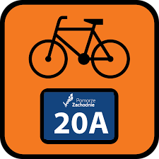 Znak szlaku rowerowego numer 20A